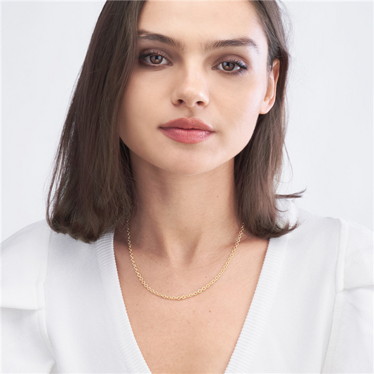 14 Karat Yellow Gold 3.3mm Open Cable Chain