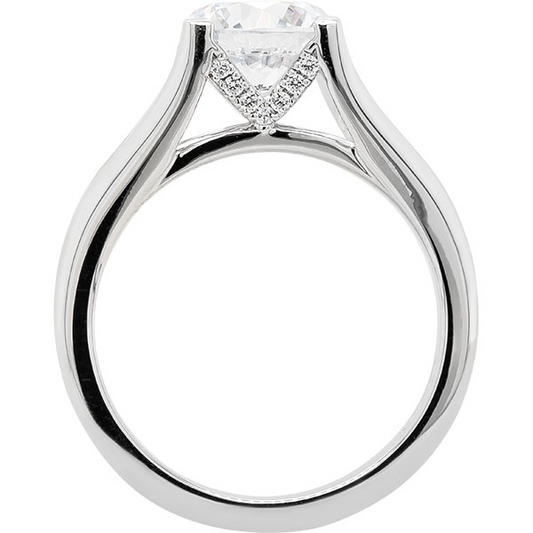 14 Karat White Gold Diamond Split Shank Semi-Mount Engagement Ring