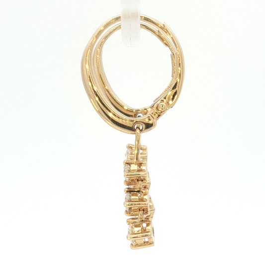 14K Articulated Leverback Diamond Drop Earrings
