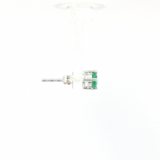 14K Emerald 4-Prong Basket Stud Earrings