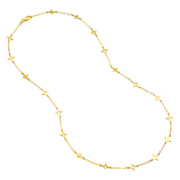 14 Karat Yellow Gold Star Station Chain