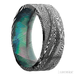 8 mm wide Flat Tightweave band featuring a Black Mother of Pearl sleeve.