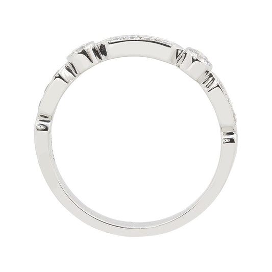 14 Karat White Gold Diamond Bezel & Pave Wedding Band