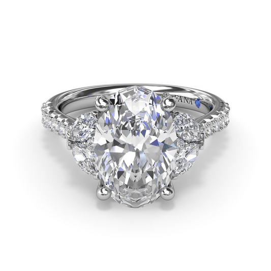 14K Marquise Accented Semi-Mount Diamond Engagement Ring