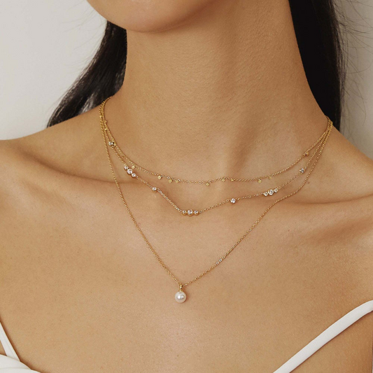 14K Gold Plated Shell Pearl Drop Necklace