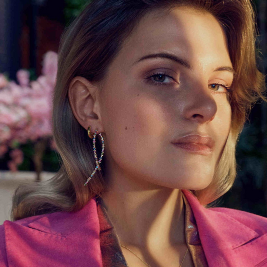 18K Gold Plated Carrara Pianura Hoop Earrings