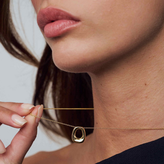 18K Gold-Plated Borsa Pianura Piccolo Italian Silver Necklace