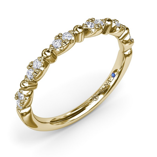 14K Diamond Marquise Pattern Wedding Band