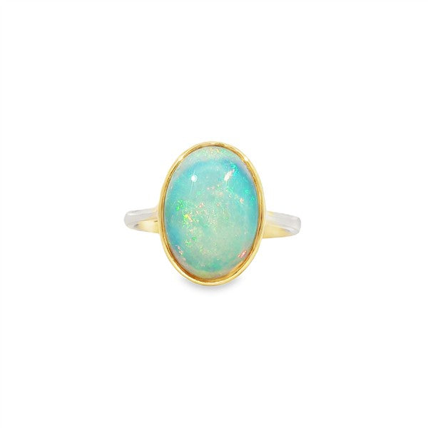14K Bezel Ethiopian Opal Fashion Ring