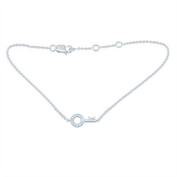 14K Petite Diamond Key Bracelet