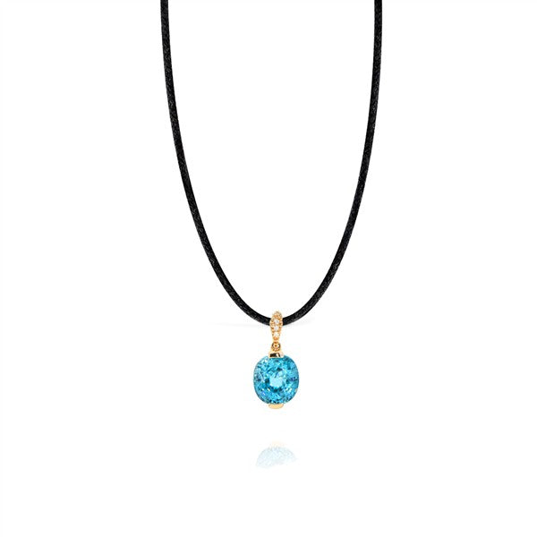 14K Cushion Zircon Drop Pendant