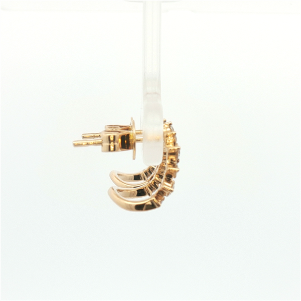 14 Karat Yellow 0.34ctw Diamonds Mini Cuff Stud Earrings