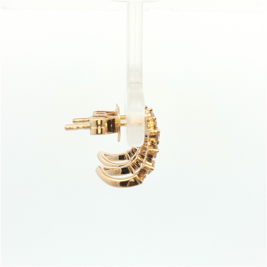 14 Karat Yellow 0.34ctw Diamonds Mini Cuff Stud Earrings