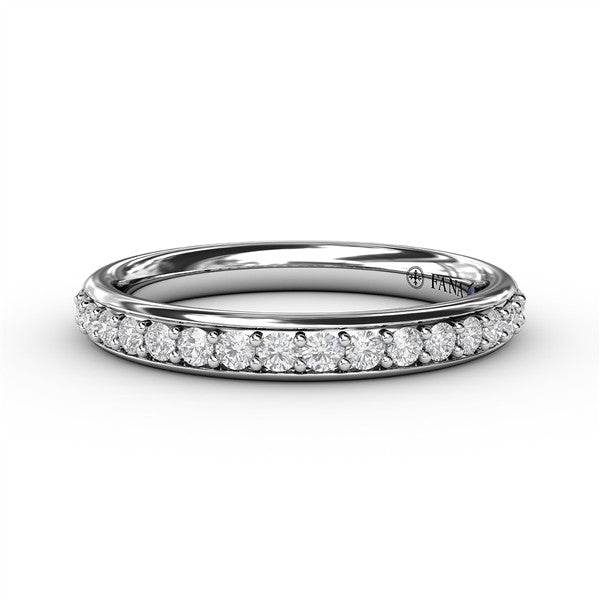 14K White Gold Prong Set Diamond Wedding Band
