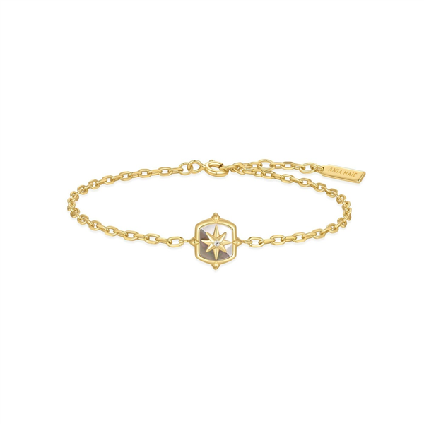 14K Gold Plated Color-Block Mother of Pearl Star Bracelet