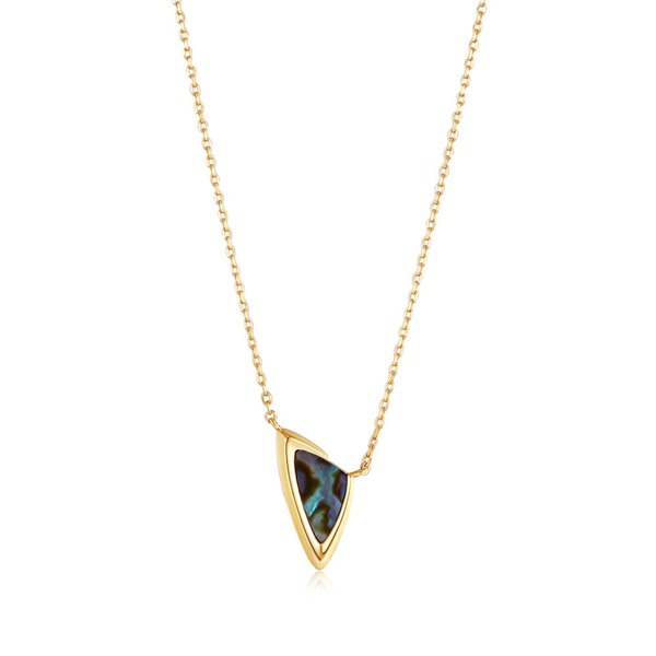14K Gold Plated Arrow Abalone Pendant Necklace