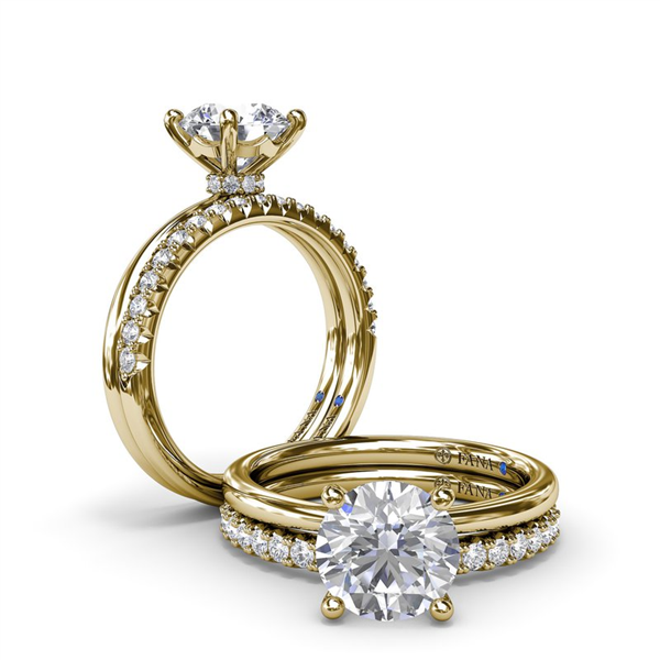 14K Diamond Collar Semi-Mount Engagement Ring