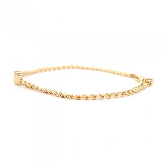 14K Bezel-Set Graduated Baguette Diamond Cuban Bracelet