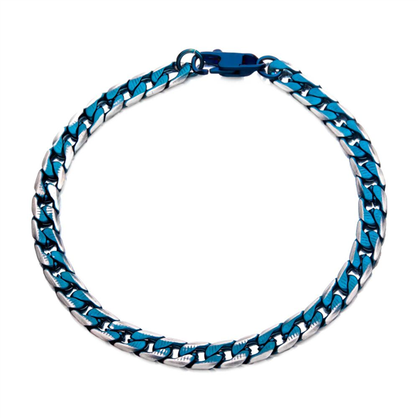Denim Fade Stainless Steel Curb Bracelet
