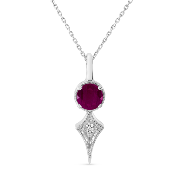 14K Ruby "July" Pendant