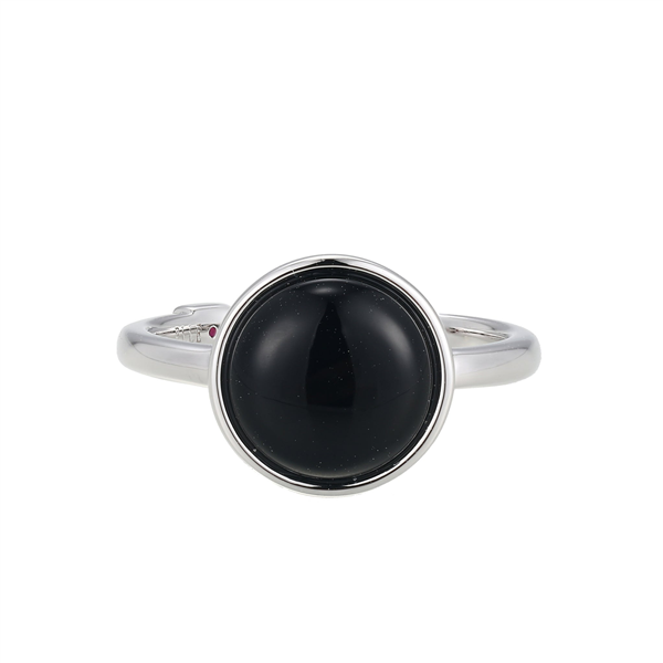 Sterling Silver Black Agate Ring