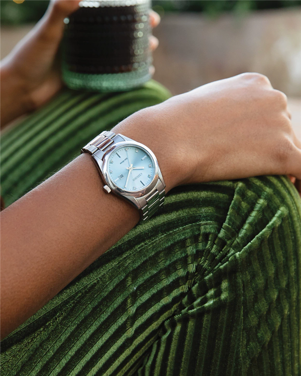 Citizen Sport Luxury Light Blue & Stainless Steel Link Watch