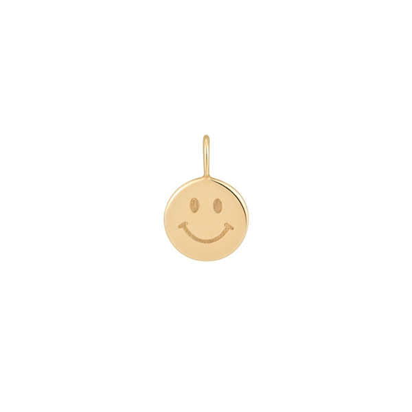 14K Yellow Gold Smiley Face Charm