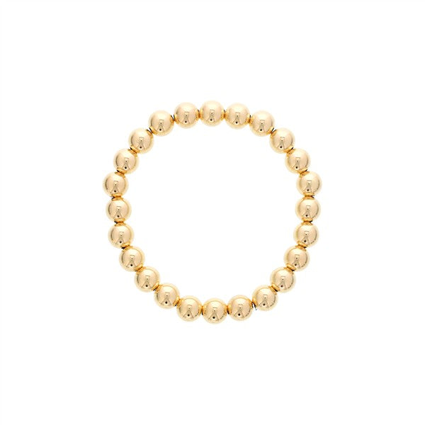 Gold Filled 8mm Round Bead Stretch Bracelet
