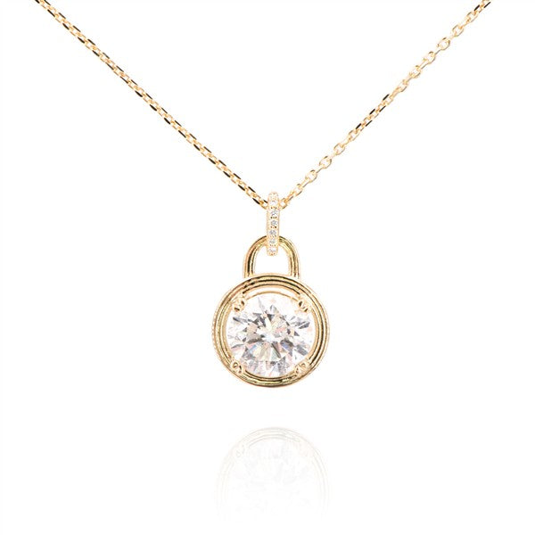 14 Karat Yellow Gold 2ct Diamond Pendant