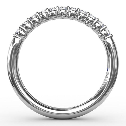 14 Karat White Gold Diamonds Delicate Shared Prong Wedding Band