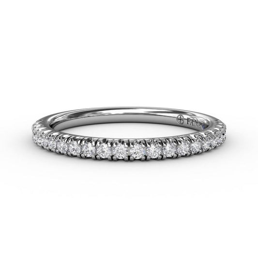 14K White Gold Diamond Delicate Pave Wedding Band