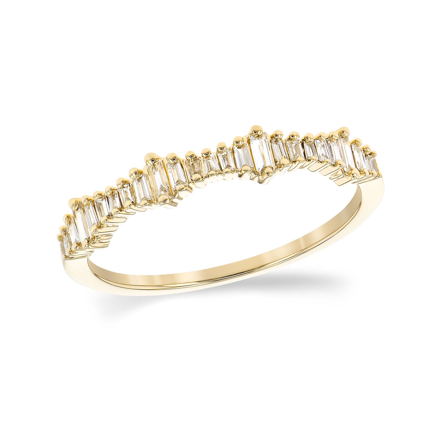 14K Yellow Gold Baguette Diamond Band
