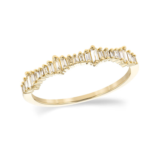 14K Yellow Gold Baguette Diamond Band