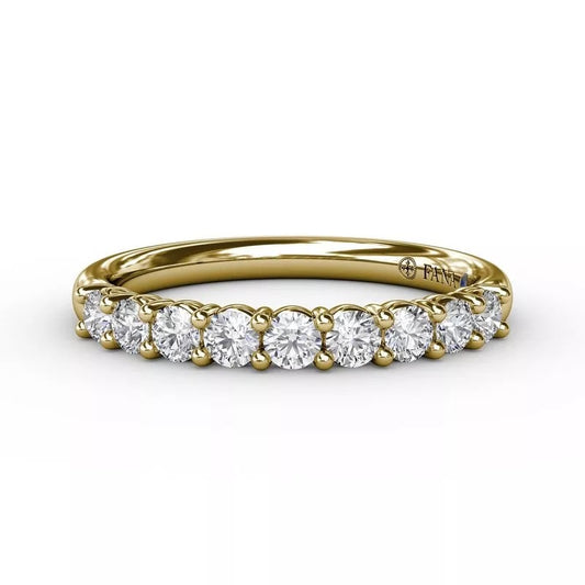 14K Yellow Gold Diamond Shared Prong Wedding Band