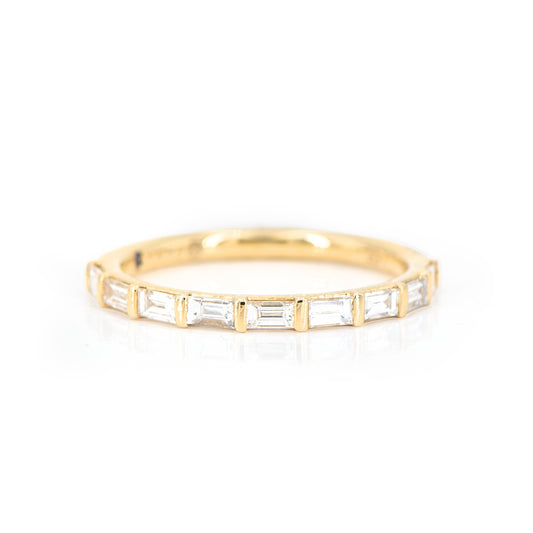 14K East West Bar Set Baguette Diamond Wedding Band