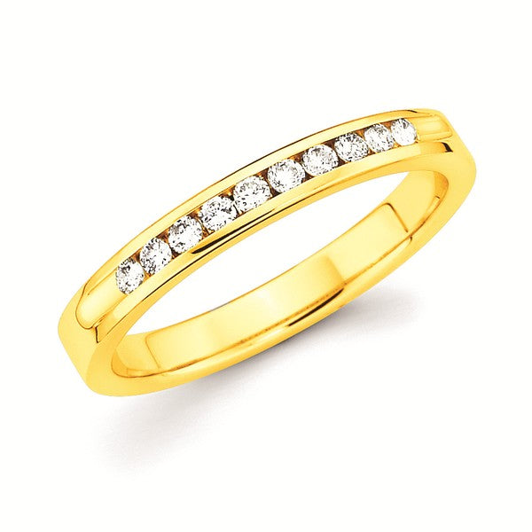 14K 1/5ctw Channel Set Diamond Wedding Band