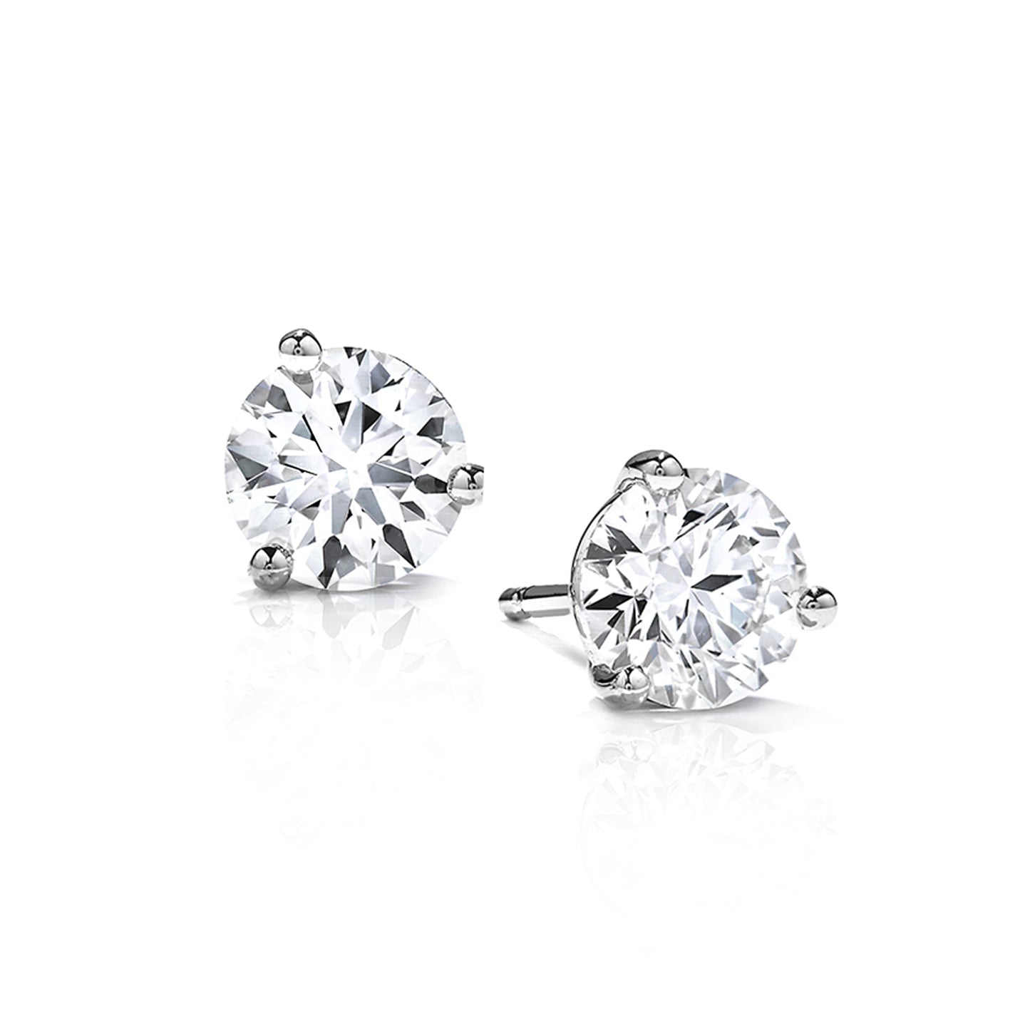 14 Karat 3/4ct Diamond Martini Stud Earrings set with 2=0.75