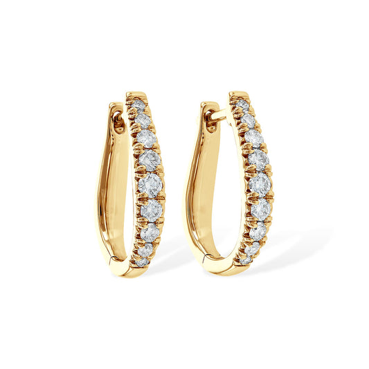 14K Graduated Diamond Hoop Earrings