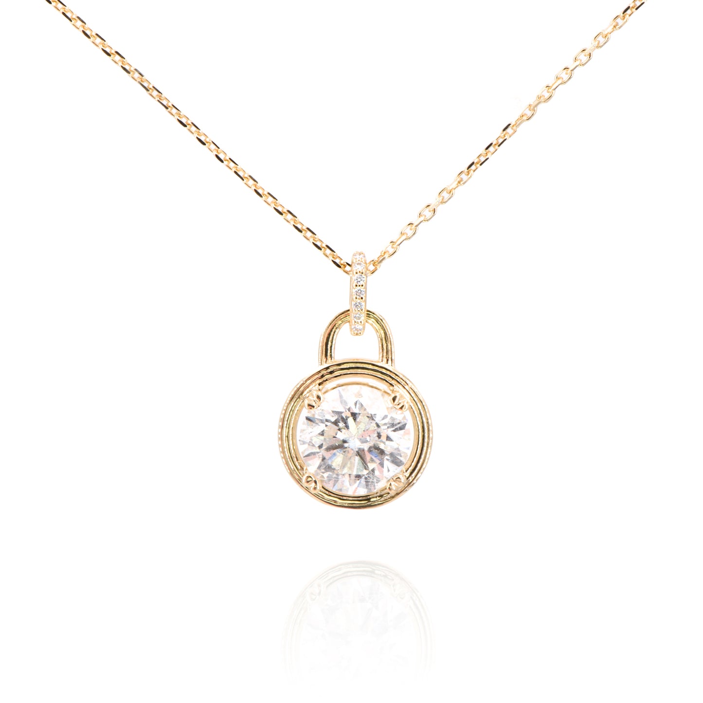 14 Karat Yellow Gold 2ct Diamond Pendant