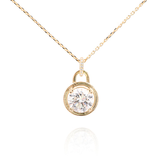 14 Karat Yellow Gold 2ct Diamond Pendant