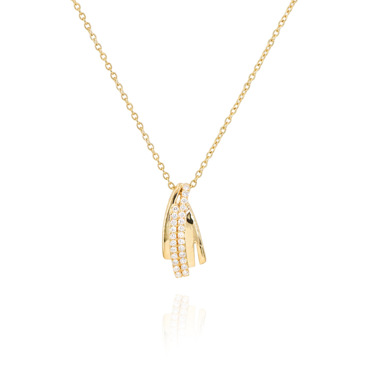 18K Abstract Sculptural Curve Diamond Pendant