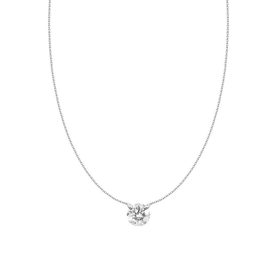 18K 3/4ctw Stationary Two-Prong Diamond Necklace