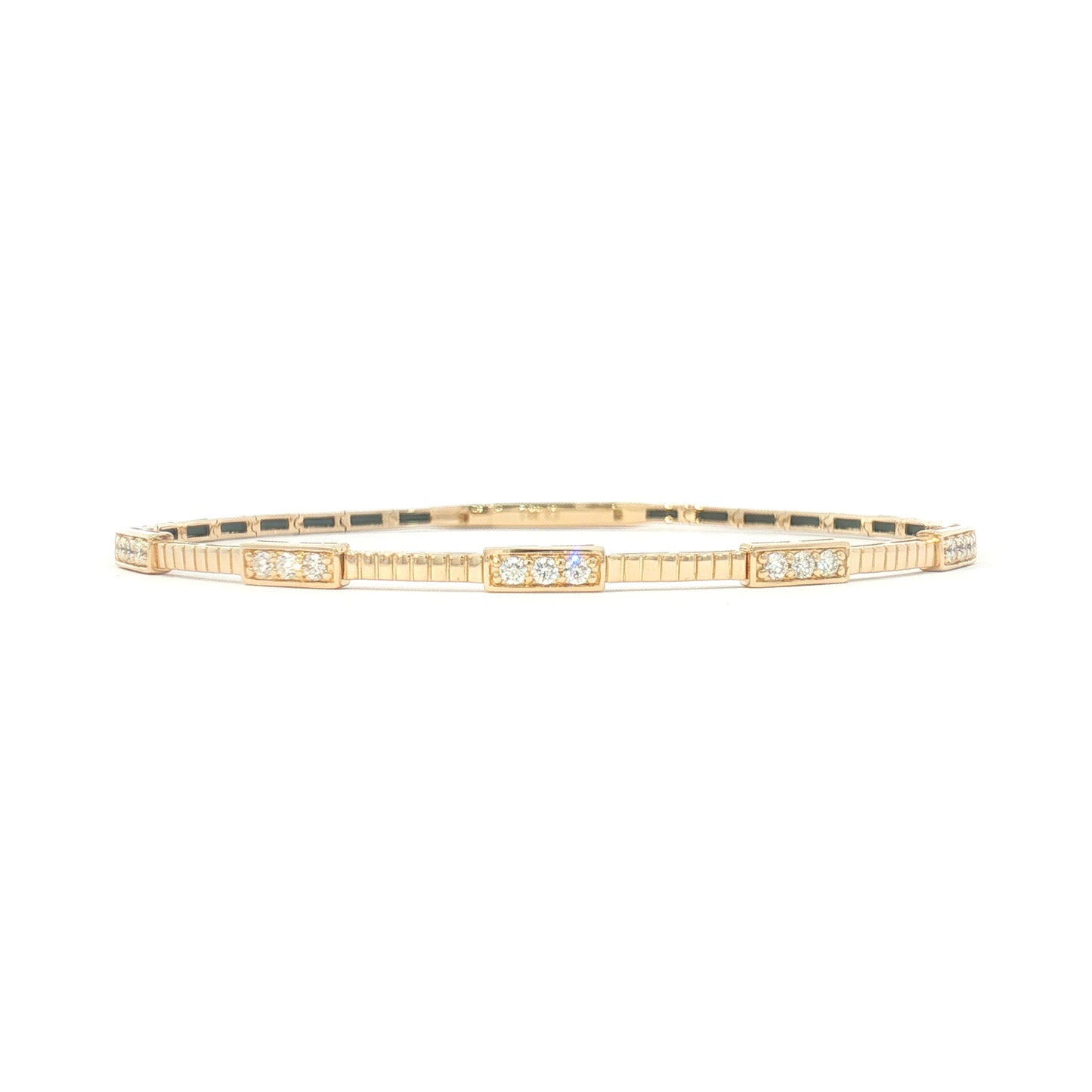 14K Diamond Bar Pattern Flexi Bracelet
