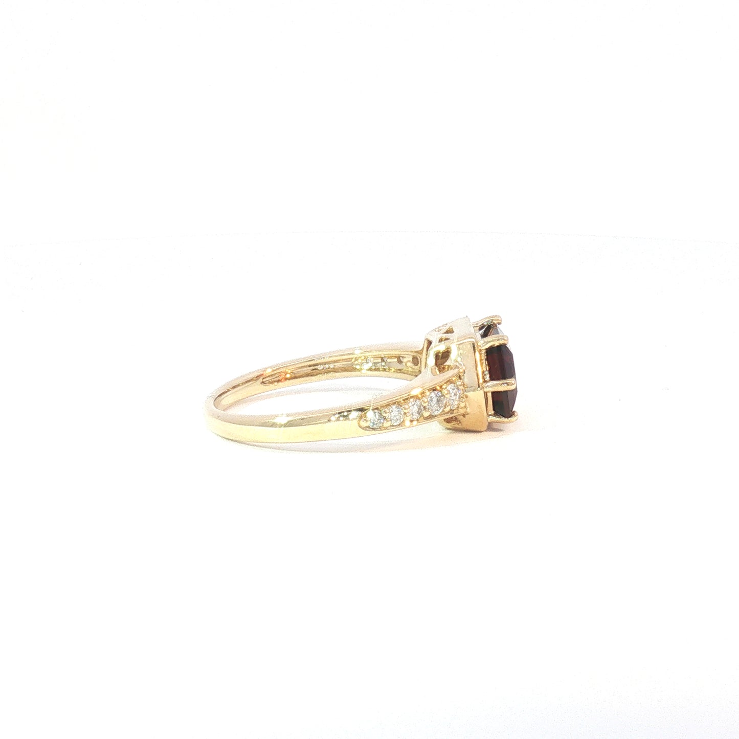 14K East West Hexagon Garnet Fashion Ring