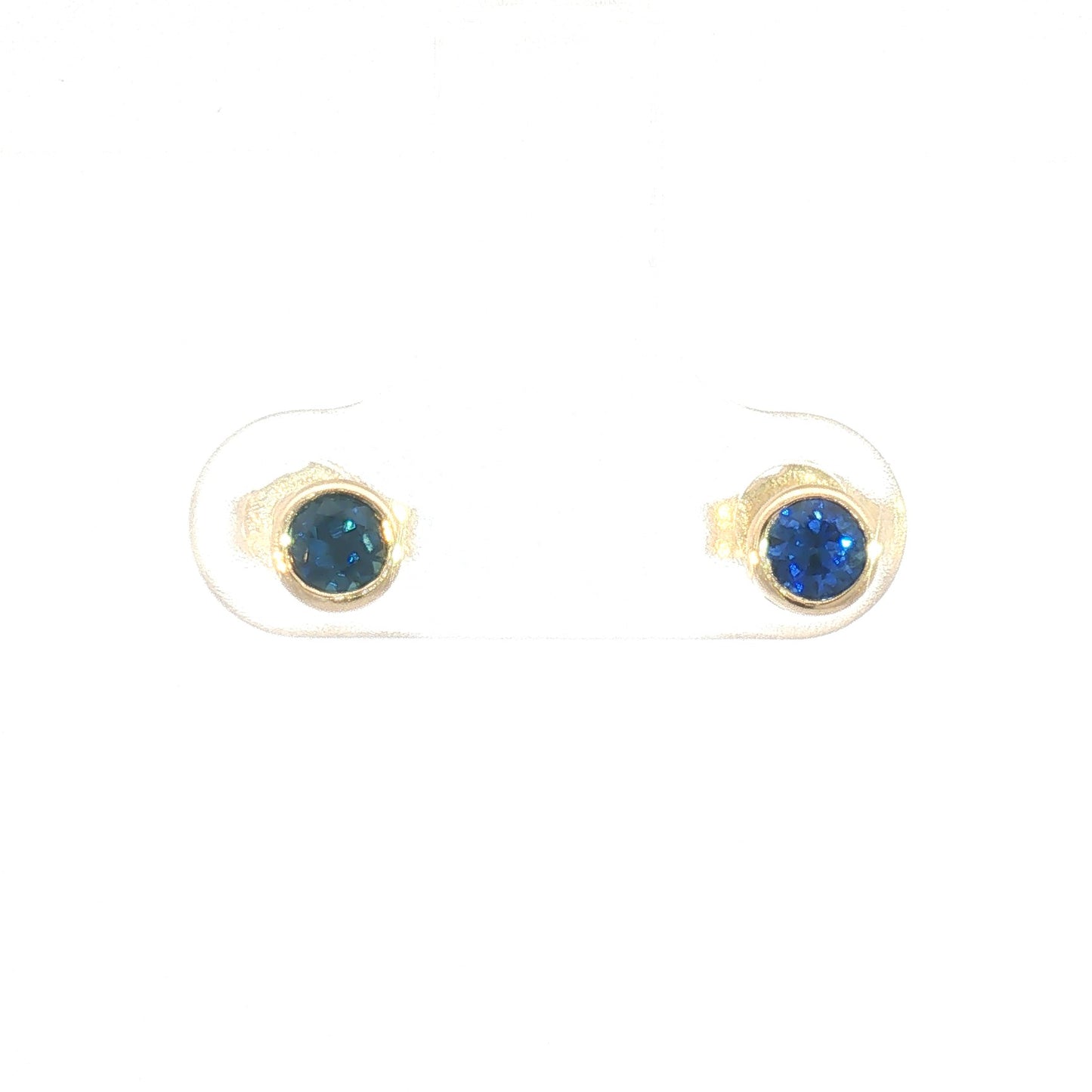 14 Karat Yellow Sapphires Bezel Stud Earrings