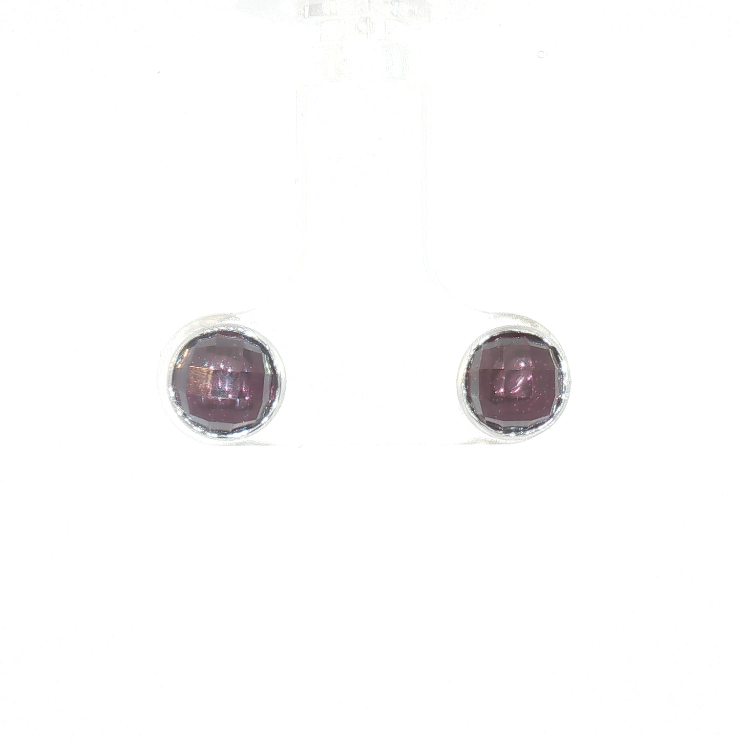 14K Rose-Cut Lab-Created Alexandrite Bezel Stud Earrings