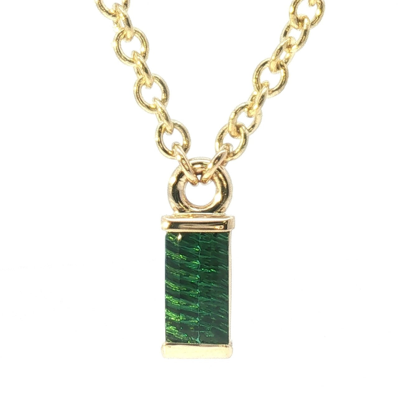 14K Kettlebell Tapered Baguette Purple Sapphire Necklace