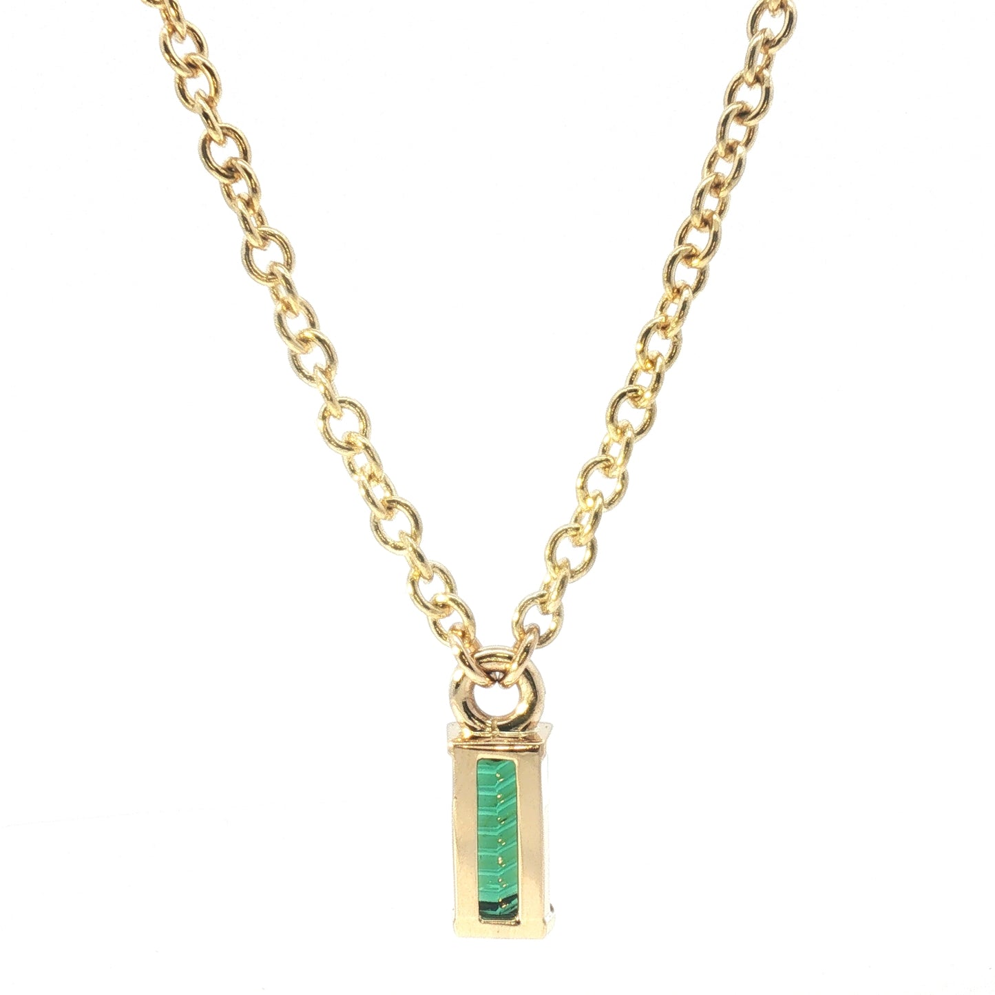 14K Kettlebell Tapered Baguette Purple Sapphire Necklace