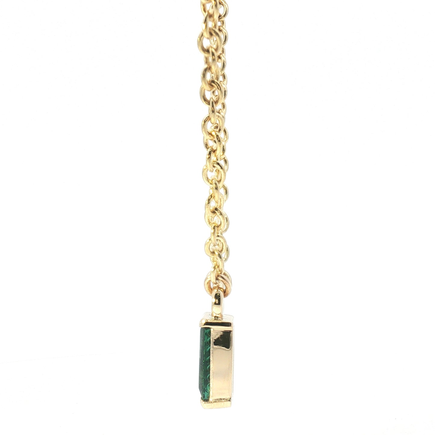 14K Kettlebell Tapered Baguette Purple Sapphire Necklace
