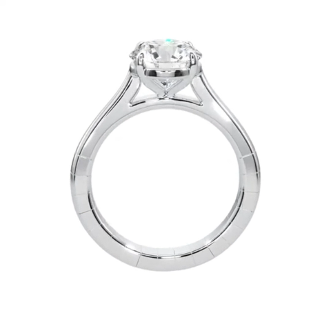 14 Karat White Gold True Comfort Flexible Fit Semi-Mount Ring